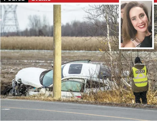  ?? PHOTO D’ARCHIVES ?? Stéphanie Tanguay et Jasmine Charette (en mortaise) ont fait une sortie de route tôt vendredi matin, sur le Chemin de la ligne Mercier, à Saint-Roch-de-l’Achigan. Elles revenaient de célébrer l’anniversai­re de Mme Tanguay qui était derrière le volant.