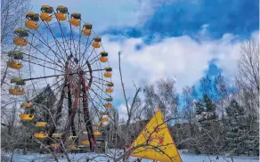  ??  ?? An abandoned childrens fairground near Chernobyl in Ukraine. Below, Eveline Smith