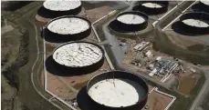  ?? Reuters ?? Levels of crude stored at the repository in Cushing, Oklahoma, have risen, prompting concerns about US demand for oil