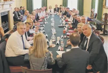  ??  ?? 0 Theresa May described yesterday morning’s Cabinet meeting as productive