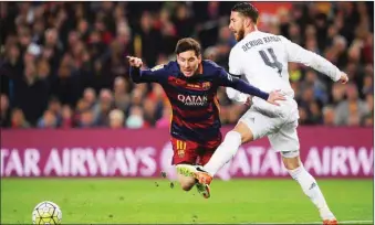  ??  ?? Messi and Ramos will renew rivalries today