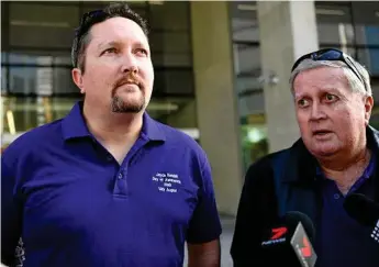  ?? Photo: DAN PELED ?? APPEAL DISMISSED: Jayde Kendall’s father Bruce Morrissey (centre) and grandfathe­r Denis Morrissey said society and lawmakers should do more to help victims and prevent violence.