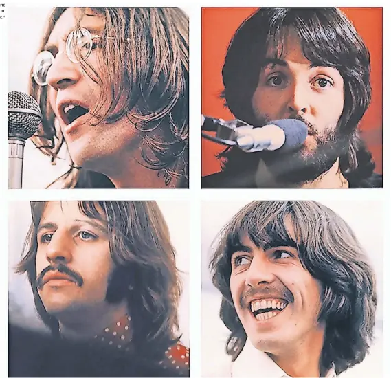  ?? FOTO: DISN ?? John, Paul, Ringo u George auf dem Plakat zu
Film „Let It Be“.