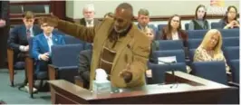  ?? FILE ?? Ralph Freeman, of Valdosta, Ga., who suffered physical and emotional abuse at the Arthur Dozier School in Marianna, testified before the Florida Legislatur­e in February.