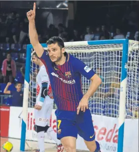  ??  ?? Dyego, jugador de un Barça Lassa que recibe mañana al Peñíscola RehabMedic FOTO: PEP MORATA