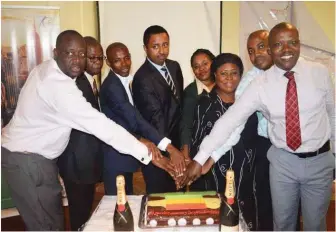  ??  ?? From left, Snr. Sales rep., Nigeria, Ethiopia, Airline, Mrs. Adetola Alabi, General Manager, Nigeria, Ethiopia Airline, Solomon Begashaw and Sales Manager, Nigeria, Ethiopia Airline, Mr. Omerenna Elias at the Airline 70th press conference held at Eko...