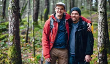  ??  ?? Andrew and Jason continue to explore Vancouver Island’s caves together