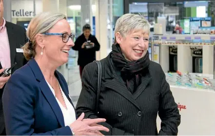  ??  ?? AMP mall manager Emma Smith (left) with Christchur­ch mayor Lianne Dalziel at The Palms mall which has worked to improved= its accessibil­ity.