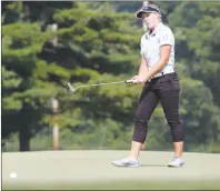  ?? CP PHOTO/KURT STEISS – THE BLADE VIA AP ?? Brooke Henderson reacts to a missed putt on the 18th green during the fourth round of the LPGA Marathon Classic golf tournament July 15 at Highland Meadows in Sylvania, Ohio.