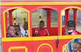  ?? ?? Phenyo Mawasha, Ntlhare Mokone, Kgotso Maleka, Bokang Motshekga and Karabo Motshekga are all aboard for a fun train ride.