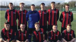  ??  ?? IT Sligo FC team back row: Niall Brennan, Ben Treanor, Jason Quinn, Brian Kavanagh, Ryan O’Reily and Darren Somers. Front row: Conor Blaney, Michael Gilfoyle, Gary Higgins, Ryan Norris and Rowland Anderson.