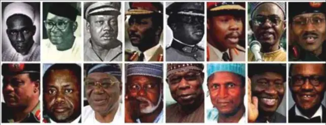  ??  ?? Nigerian Heads of State, past and present