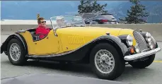  ??  ?? Valerie and Tom Morris are seen in their 1969 Morgan Plus 8 at the start of a trip to Kamloops on Saturday that ended in tragedy near Cache Creek.