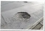  ??  ?? Potholes are identified as a modern hazard not reflected in the existing perception test.