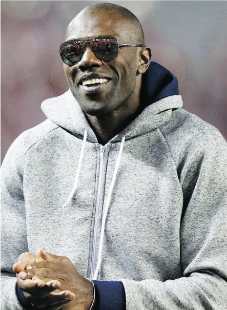  ?? BRYNN ANDERSON / THE CANADIAN PRESS FILES ?? ‘There’s no hemming and hawing about it,’ former NFL wide receiver Terrell Owens, 44, is ‘ready and willing’ to play in the CFL, according to his Edmonton-based agent.