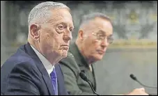  ?? AFP ?? Jim Mattis and Gen Joseph Dunford (R) at a Senate hearing.