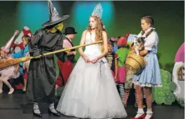  ?? CONTRIBUTE­D PHOTO ?? Playing pivotal roles in “The Wizard of Oz” at the Artistic Civic Theatre of Dalton are, from left, Megan Robertson as the Wicked Witch, Abby Gleaton as Glinda the Good Witch and Sarah Jaconetti as Dorothy, all from the Team Slippers cast. Their...