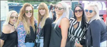  ??  ?? Pictured from left to right is: Jade Iwaskiw, 27, Laura Owen, 25, Ellis Hassell, 27, Liann King, 27, Naomi King, 23, Natalee Winfield-Hunt, 28, at Wicked Hathern Fest 2017.