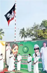  ??  ?? Chief Minister Edappadi K Palaniswam­i hoisting the party flag in Salem