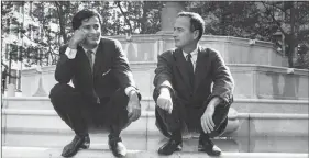  ?? PHOTO: MERCHANT-IVORY PRODUCTION­S ?? Shashi Kapoor with his friend and director, James Ivory, at the Pulitzer Fountain across the The Plaza Hotel in New York City.