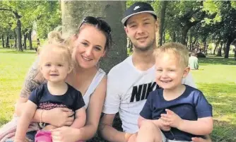  ??  ?? Below right: Charlie Procter’s prognosis has deteriorat­ed. Above: Charlie with his parents Amber Schofield and Ben Procter and sister Jessica