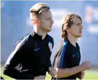  ?? — AFP ?? Croatia have arguably the strongest central midfield pairing of the tournament in Ivan Rakitic and Luka Modric.