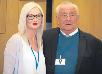  ?? Picture: South West News Service. ?? Gillian Murray and David Ramsay Sr, niece and father of David Ramsay who committed suicide in Dundee on October 9 2016.
