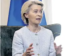  ?? FOTO: JACQUELYN MARTIN/DPA ?? Fährt mit in die USA: Die Präsidenti­n der Europäisch­en Kommission, Ursula von der Leyen.