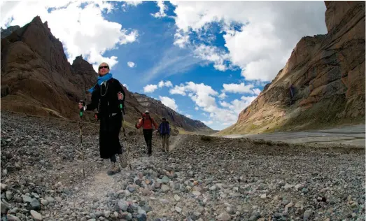  ??  ?? Leader of the pack: this kora, or devotional circular walk, on Mount Kailash in Tibet, is William Mackesy’s favourite