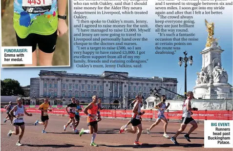  ?? ?? BIG EVENT: Runners head past Buckingham Palace.