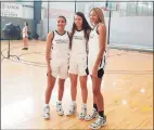  ?? Doug Bonjour / Hearst Connecticu­t Media ?? UConn recruits Azzi Fudd, Caroline Ducharme and Amari DeBerry.