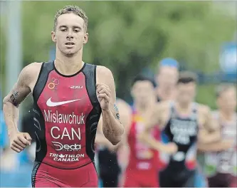  ?? CANADIAN PRESS FILE PHOTO ?? So far in 2019, Tyler Mislawchuk won his first career World Cup races, earned his first world triathlon series podium and was victorious in a Tokyo 2020 test race.