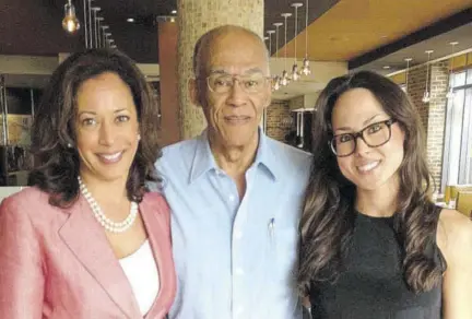  ??  ?? From left: Kamala Harris with dad Donald and sister Maya.