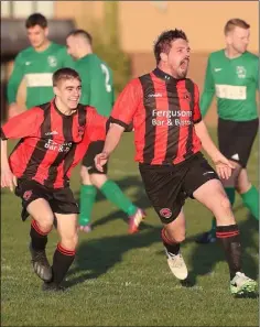  ??  ?? Alan O’Connor celebrates his winning goal.