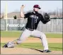  ?? RANDY MOLL WESTSIDE EAGLE OBSERVER ?? Lincoln junior Levi Wright pitches against Gentry on March 10. The Pioneers defeated the Wolves 11-5 in non-conference baseball action.