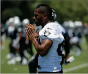  ?? AP PHOTO BY ERIC RISBERG ?? In this June 11, 2019, file photo, Oakland Raiders wide receiver Antonio Brown is shown during an NFL football minicamp in Alameda, Calif. The Raiders and their big personalit­ies like Antonio Brown and Richie Incognito are ready to be stars on HBO’S “Hard Knocks.”