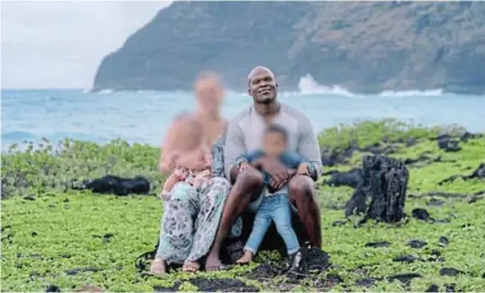  ?? /TWITTER ?? Lindani Myeni with his family. Myeni was shot dead by police in Honolulu last week.