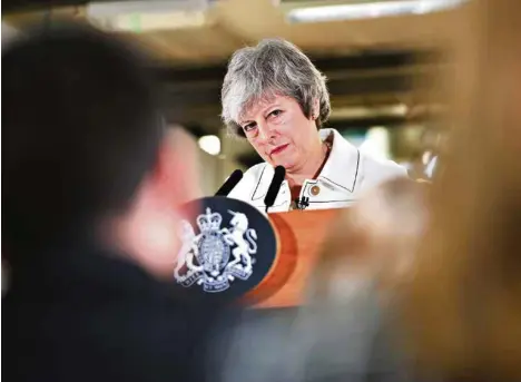  ?? (BEN BIRCHALL/POOL VIA REUTERS) ?? La première ministre britanniqu­e Theresa May, fille de pasteur anglican, n’a rien de révolution­naire.