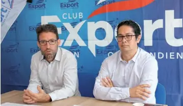  ?? De G. à D. : Laurent Lemaître, président du Club Export Réunion, et Frédéric Boyer, deuxième vice-président du Club Export Réunion. ?? © Photo Mémento