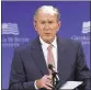  ?? SETHWENIG — THE ASSOCIATED PRESS ?? Former U.S. President George W. Bush, speaking Thursday at a forum sponsored by the George W. Bush Institute in New York, condemns President Donald Trump’s style, which he said has produced divisivene­ss in America.