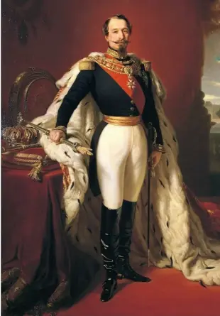  ??  ?? Portrait en pied de Louis-Napoléon Bonaparte, par Franz Xaver Winterhalt­er (1805–1873).