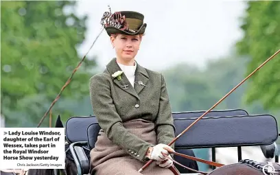  ?? Chris Jackson/Getty Images ?? Lady Louise Windsor, daughter of the Earl of Wessex, takes part in the Royal Windsor Horse Show yesterday