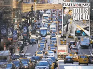  ?? GETTY ?? Congestion pricing, which will impose tolls on cars drving below 61st St. in Manhattan, was passed by the state in 2019 but has stalled over lack of federal environmen­tal review, blocking billions of dollars for transit projects.