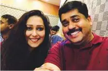  ?? Courtesy: Family. ?? Big Ticket winner Hari Krishnan with his wife Nisha. Krishnan said this was the first time he has won a big prize. Previously, he bought tickets along with friends.