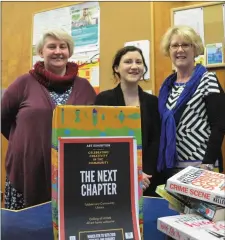  ??  ?? Lee Maxwell, Abbie McGowan, both of Tubbercurr­y Community Library, and Anne Marie Hegarty of the Next Chapter organising Committee.