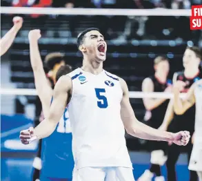  ?? Suministra­da ?? Gabriel García totalizó 14 puntos en la derrota 3-0 de BYU en la final del voleibol NCAA. Fue su último juego en ese nivel. FINAL DE SU CARRERA