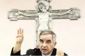 ?? GREGORIO BORGIA AP file, 2020 ?? Cardinal Angelo Becciu was found guilty of embezzleme­nt Saturday, becoming the first cardinal ever prosecuted by the Vatican criminal court.