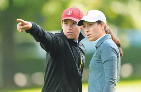  ?? Courtesy Diane Valenzuela ?? Albane Valenzuela finished second in the European Ladies Amateur Championsh­ip in July with her brother Alexis as caddie.