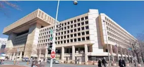  ?? MANUEL BALCE CENETA/ASSOCIATED PRESS 2012 ?? The FBI’s current headquarte­rs, the J. Edgar Hoover Building in Washington, opened in 1975. It’s now too small to accommodat­e all the agency’s employees.