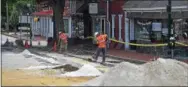  ?? PETE BANNAN – DIGITAL FIRST MEDIA ?? Traffic on East Gay Street beginning at North Matlack Street in West Chester is being diverted during a gas line installati­on, weekdays between the hours of 9 a.m. and 4 p.m. Sidewalks are open.